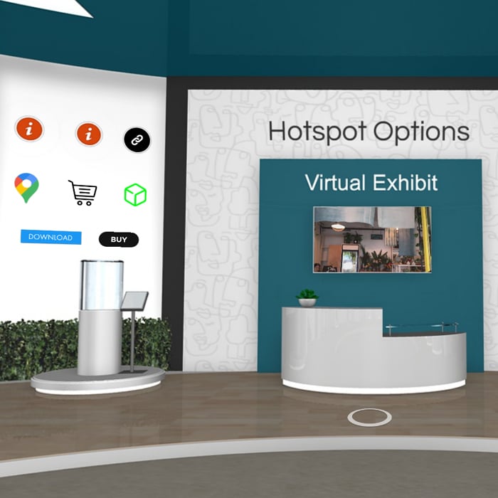 Hotspot option on virtual exhibit tradeshow